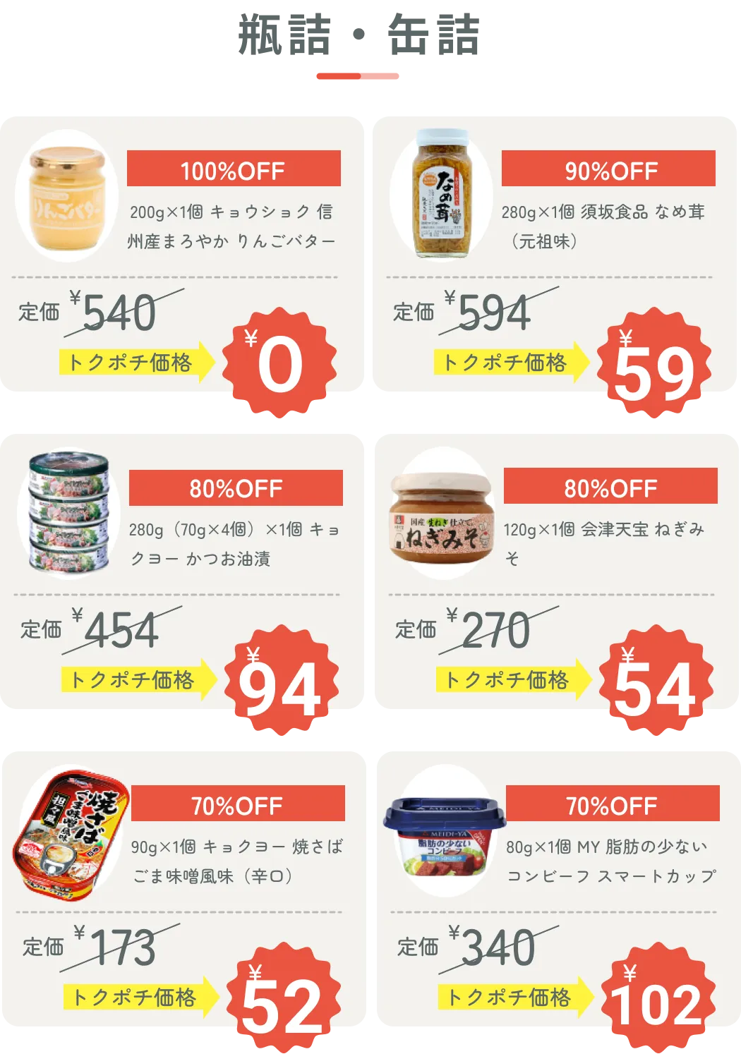 お得に購入できた商品のレシートやカート画面